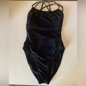 Sun Streak Black One Piece Swimsuit